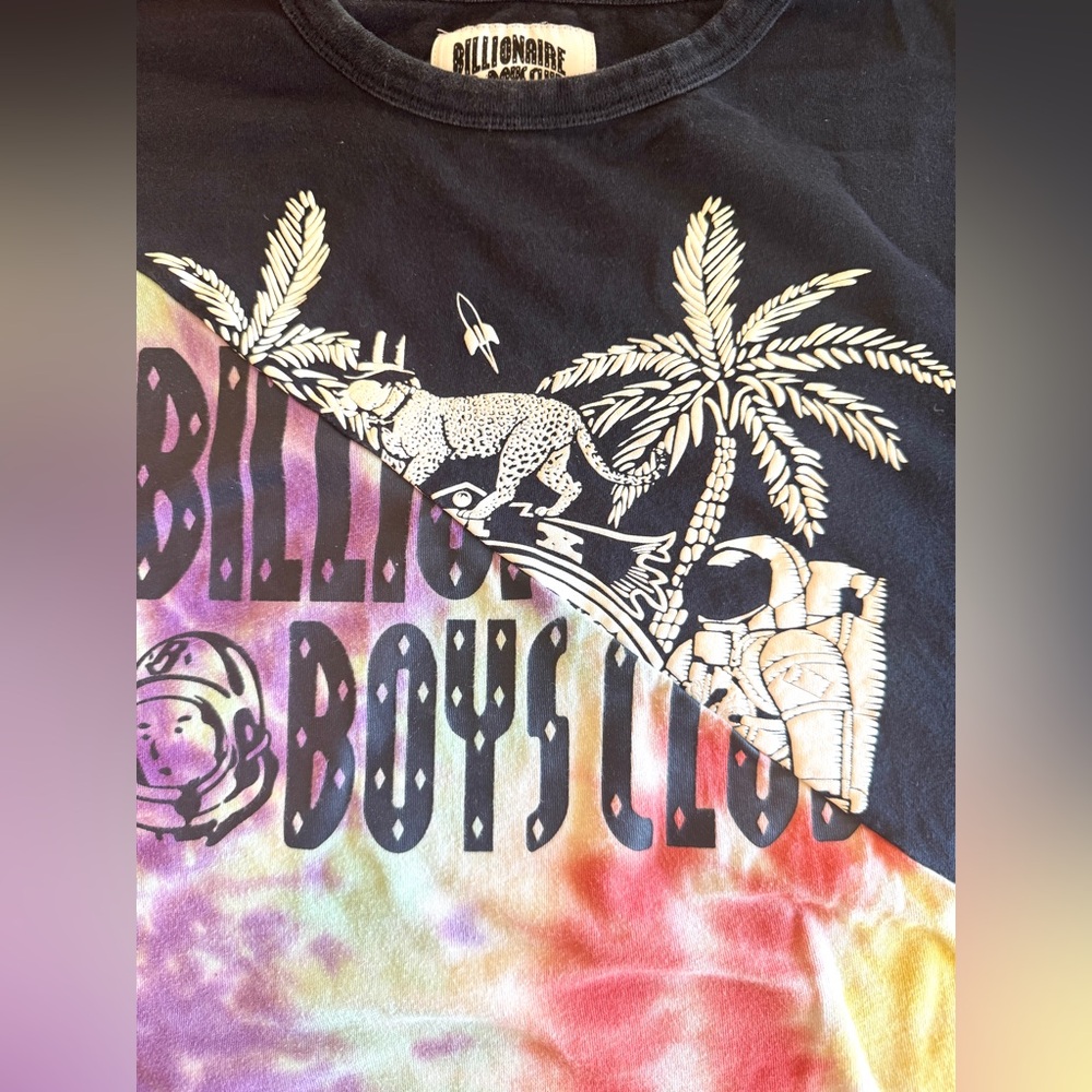 Billionaire Boys Club XL Tie Dye Graphic T-Shirt Black Multicolor Cotton - Picture 2 of 11